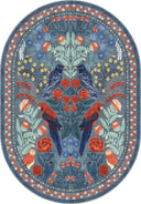 Confidant Garden Blue Animal Print Rug