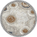 Ringed Agate Gray Modern Bordered Rug