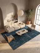 Night Sky Dome Turquoise Modern Rug