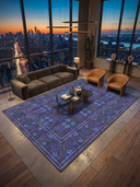 Royal Garden Blue Floral Rug