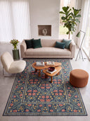 Royal Garden Green Floral Rug