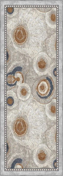 Ringed Agate Gray Modern Bordered Rug