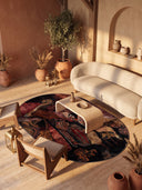 Texture Collage Red Modern Rug