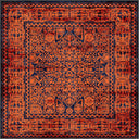 Ruby Passion Embroidery Red Classic Bordered Rug