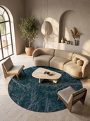 Night Sky Dome Turquoise Modern Rug