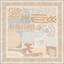 Abstract Primitive Cream Geometric Rug