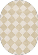 Beige Checkered Geometric Rug