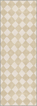 Beige Checkered Geometric Rug
