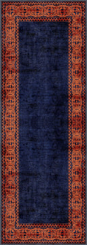 Ruby Passion Navy Classic Bordered Rug