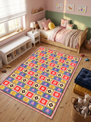 Colorful Motifs Multicolor Kilim Rug