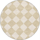 Beige Checkered Geometric Rug