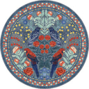 Confidant Garden Blue Animal Print Rug