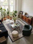 Hatai Black Classic Bordered Rug