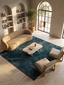 Night Sky Dome Turquoise Modern Rug
