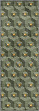 Honeycomb Green Geometric Rug