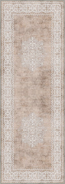 Ruby Passion Medallion Beige Classic Bordered Rug