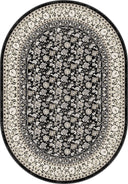 Hatai Black Classic Bordered Rug