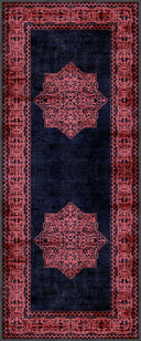 Ruby Passion Medallion Rose Pink Classic Bordered Rug