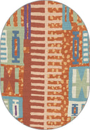Avant-garde Terracotta Geometric Rug