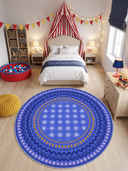 Carnival Blue Kids Room Rug
