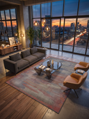 Misty Desert Orange Modern Rug