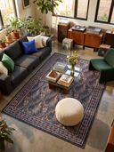 Indigo Ivy Pattern Bohemian Rug
